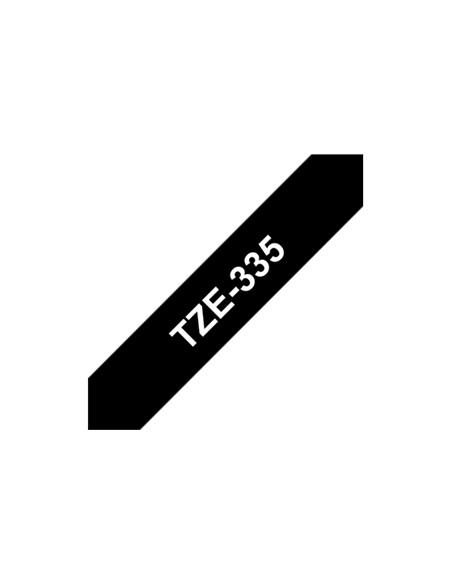 Kleepkirjalint Brother TZe-335, White on Black, Lamineeritud