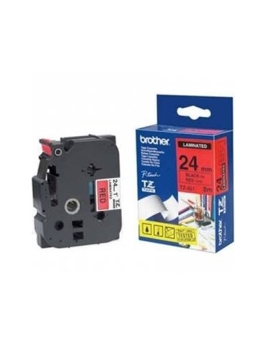 Kleepkirjalint Brother TZe-451 24mm x 8m must kiri punasel