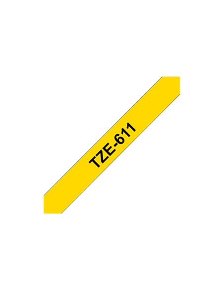 Sildilint Brother TZe-611, Black on Yellow, Lamineeritud