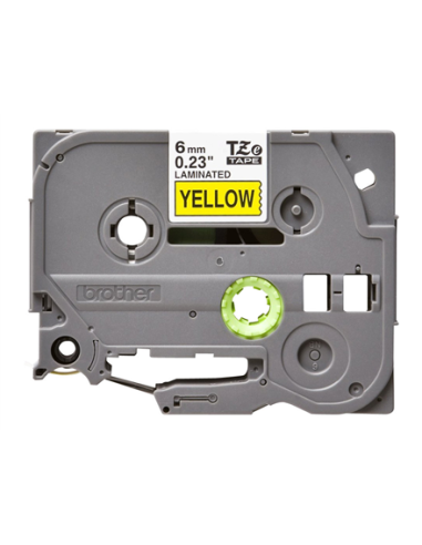 Sildilint Brother TZe-611, Black on Yellow, Lamineeritud