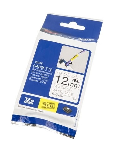Label Brother TZe-FX231 12mm x 8m black on white flexible