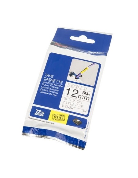 Sildilint Brother TZe-FX231, Black on White, Paindlik ID