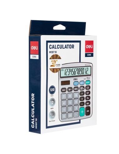 Desktop Calculator Deli Metal-12 digits, 120 steps check Deli