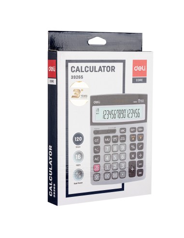 Desktop Calculator Deli Metal-16 digits, 120 steps check Deli