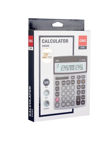 Desktop Calculator Deli Metal-16 digits, 120 steps check Deli
