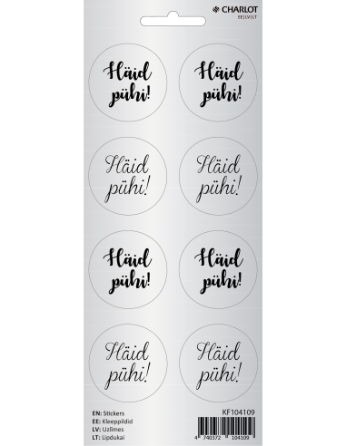 Kleebisetiketid Charlot Hõbe Häid Pühi! (Jõul) EST