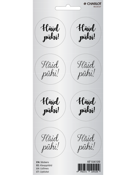 Kleebisetiketid Charlot Hõbe Häid Pühi! (Jõul) EST