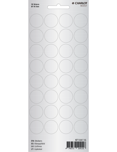 Marking points Charlot Ø18mm 32pcs / sheet silver