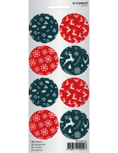 Labels Charlot Christmas pattern Silver (Christmas)