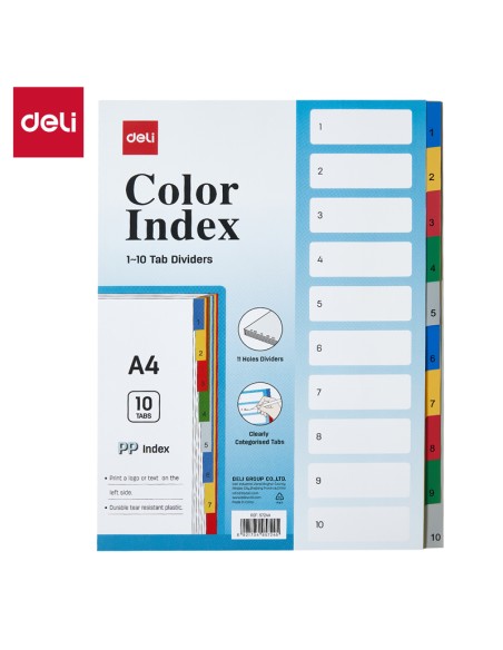 Dividers DELI A4-10 pages ASST.