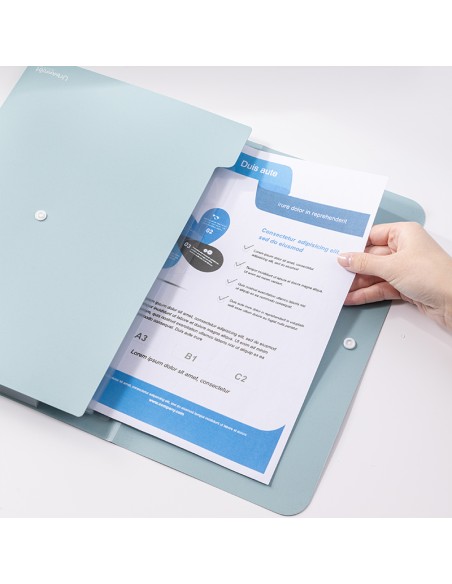 Expanding File DELI A4_8P Green/Blue