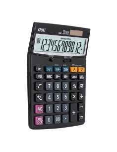 Desktop Calculator Deli Plastic-12 digits, 120 steps check, tax Deli 2