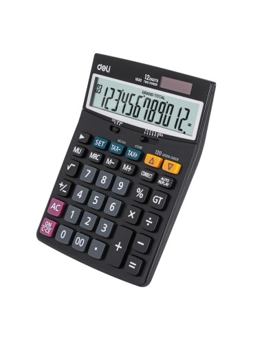 Desktop Calculator Deli Plastic-12 digits, 120 steps check, tax Deli