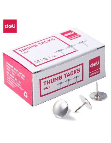 THUMB TACKS DELI #3, 10mm, 3/8´´ SILVER