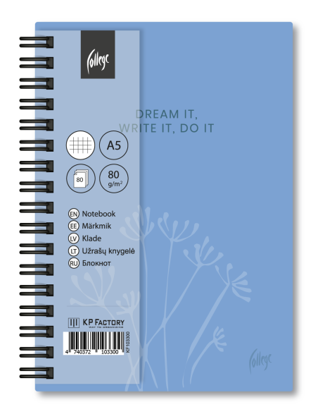 Notebook A5/80sh/squared