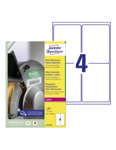 Labels Zweckform 99,1x139mm polyester weatherproof, white 40Sheets