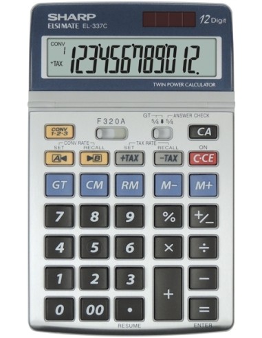 Lauakalkulaator Sharp EL-337C hõbe