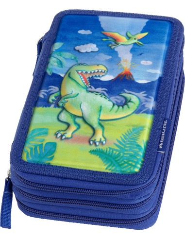 Triple Decker pencil case dinosaur empty