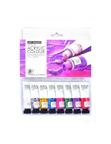 Acrylic  color set of 8x22ml-Glitter color