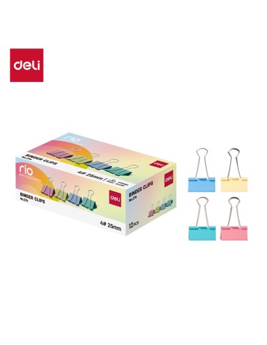 Paberiklamber DELI Rio 25mm 12tk/pk assortii värvid