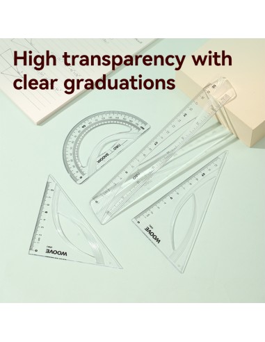 Ruler Set 20cm 4PCS Set TRANSPARENT