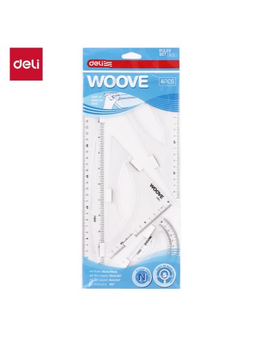 Joonlaudade komplekt DELI Woove 30cm 4 tk, läbipaistev