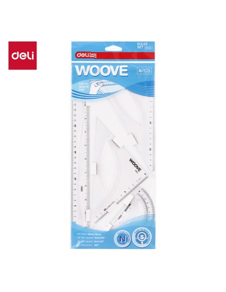 Joonlaudade komplekt DELI Woove 30cm 4 tk, läbipaistev