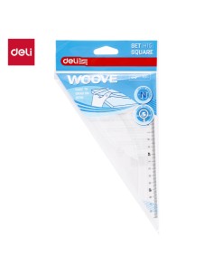 Kolmnurk DELI Woove 60°/18cm, läbipaistev