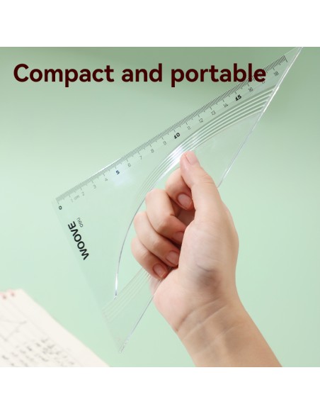 Kolmnurk DELI Woove 60°/18cm, läbipaistev
