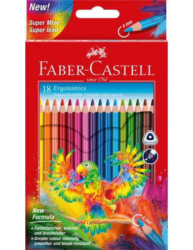 Värvipliiatsid Faber-Castell Ergonomics 18 tk