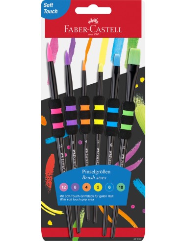 Pintslite komplekt Faber-Castell Soft Touch must 6tk/pk