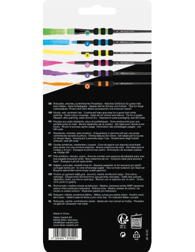 Pintslite komplekt Faber-Castell Soft Touch must 6tk/pk