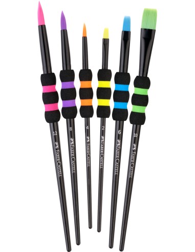 Brush set of 6 soft touch in black BC