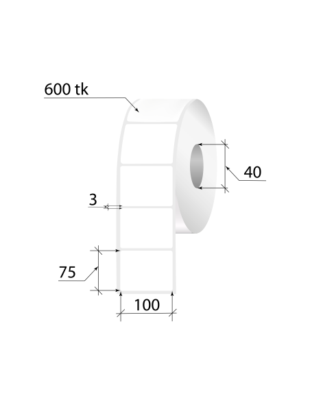 Thermal Label ECO 100x75mm 600pcs