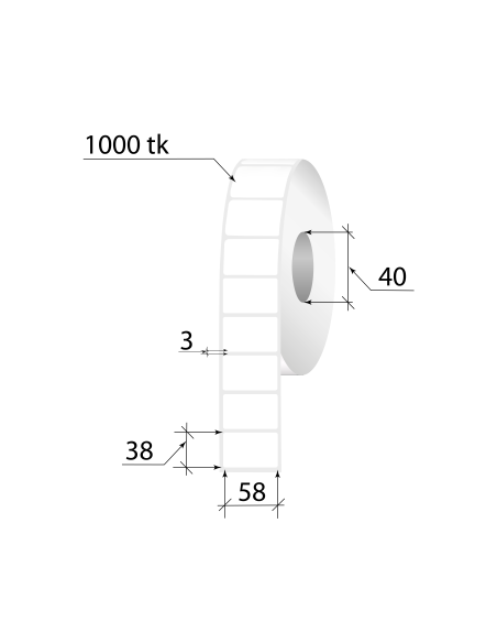Thermal Label ECO 58x38mm 1000pcs
