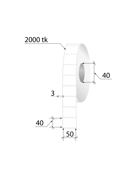 Termoetiketid TOP 50x40mm 2000tk
