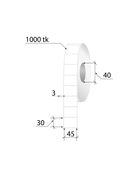 Thermal Label TOP 45x30mm 1000pcs