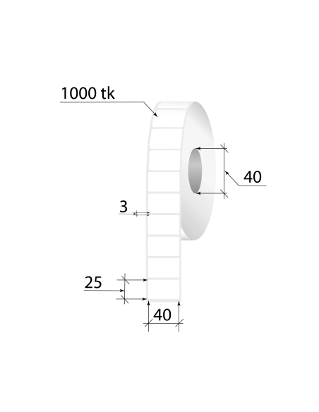 Thermal Label ECO 40x25mm 1000pcs