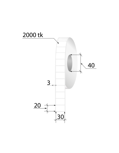 Termoetiketid TOP 30x20mm 2000tk