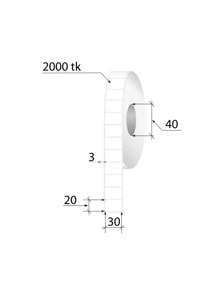 Termoetiketid TOP 30x20mm 2000tk