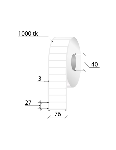 Termoetiketid ECO 76x27mm 1000tk