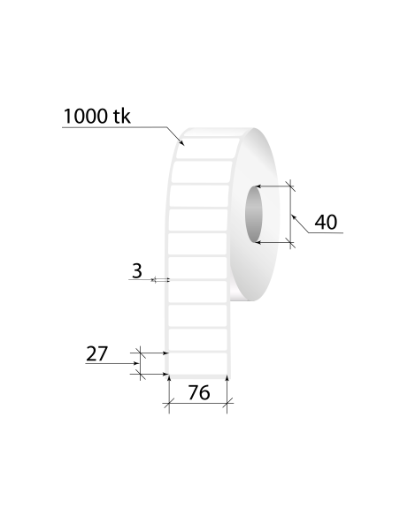 Termoetiketid ECO 76x27mm 1000tk