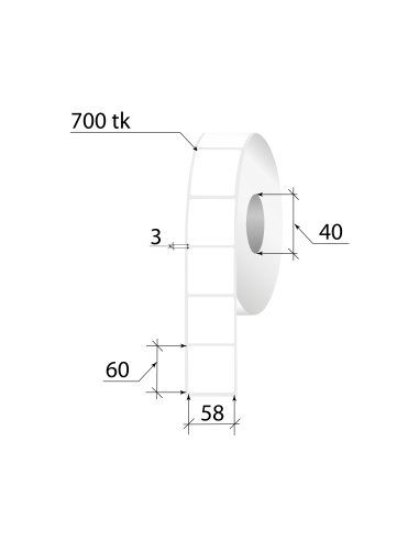 Thermal Label ECO 58x60mm 700pcs