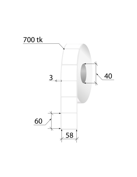 Thermal Label ECO 58x60mm 700pcs