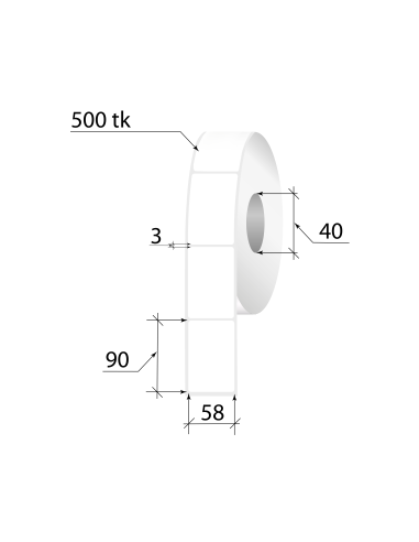Termoetiketid TOP 58x90mm 500tk