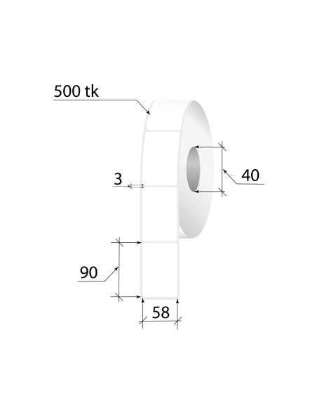Termoetiketid TOP 58x90mm 500tk