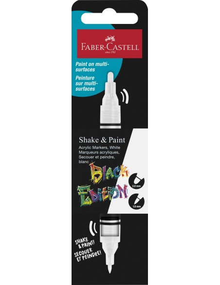 Black Edition Shake & Paint Marker, single cardboard blister, white