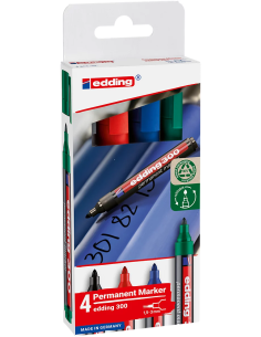 edding 300 permanent marker 4 colour set