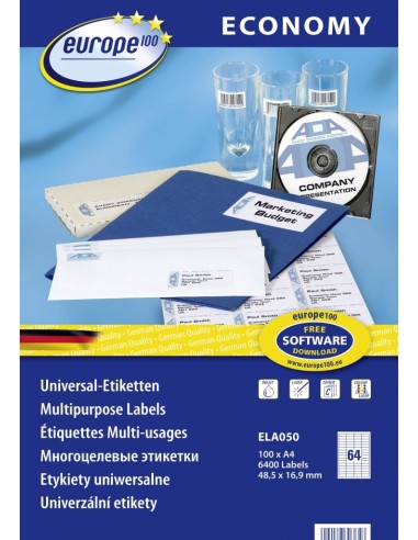 Labels Zweckform Europe 48,5x16,9mm A4/100sh