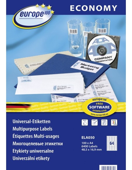 Labels Zweckform Europe 48,5x16,9mm A4/100sh